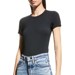 NWT Rag & Bone Luca Slim Short-Sleeve Baby Tee in Black